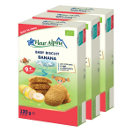 Ekologi&scaron;ki bananiniai sausainiai FLEUR ALPINE, nuo 9 mėnesių, 120 g x 3 vnt.
