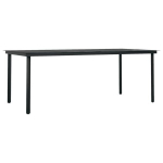 Sodo valgomojo stalas，Lauko stalas, juodas, 200x100x74cm, plienas ir stiklas CFE820046