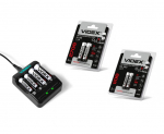 Baterijų įkroviklis N401 įkraunamiems Videx Ni-MH akumuliatoriams + AA 2700mAh (2 vnt.) ir AAA 1100mAh (2 vnt.) baterijos