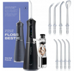 Belaidis burnos irigatorius DentalForce Floss Beastie DFOI8005BK, 400 ml, 5 režimai, 8 antgaliai, juodas