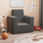 Vaiki&scaron;ka sofa，Vaikų sofa, antracito spalvos, mink&scaron;tas pliu&scaron;as CFE67422
