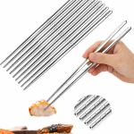 Metalinės kinieti&scaron;kos sushi valgymo lazdelės, 5 poros