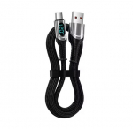 120 W greito įkrovimo USB-A į C tipo duomenų kabelis, 2 m su LED ekranu, NewPRO CS35