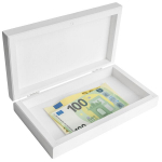 Creative Deco balta medinė dėžutė su magnetiniu užsegimu, 18x10x3,5 cm &ndash; dėklas pinigams, papuo&scaron;alams, dovanoms