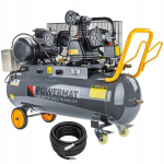 Powermat PM-KO-100T-400V alyvinis oro kompresorius 100 L, 8 bar, 400 V, 650 l/min + žarna