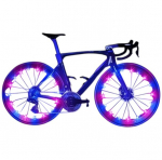 LED dviračio ratų lemputės, 2 vnt, mėlynos ir violetinės