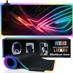 - RGB pelės kilimėlis LIVMAN MZ-RGB su dinaminiu RGB ap&scaron;vietimu pritaikomai aplinkai, 90x40cm, 4mm