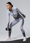 Moteri&scaron;kos sportinės tamprės LEGGINGS SPORT FIT Giulia, spalva white/grey