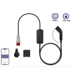 Ne&scaron;iojamas elektromobilio įkroviklis 22kW Type 2 6&ndash;32A 3 fazės su 6m kabeliu Bluetooth programėle IP66 EFAC32FE32 EV Charge