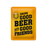 Nostalgic Art metalinė lentelė Drink good beer with good friends, 15x20 cm