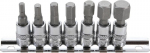 Bitų lizdų rinkinys | 6,3 mm (1/4 ") pavara | vidinis &scaron;e&scaron;iakampis 4 - 12 mm | 7 vnt. BGS Technic-2161