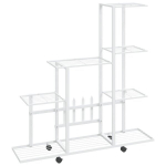 Stovas augalams su ratukais, baltas, 94,5x25x92,5 cm