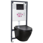 WC potinkinis komplektas Kerra Delos BLM/Pacific Black su klozetu ir mygtuku