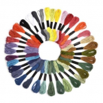 Medvilninių siuvinėjimo siūlų Muline RainBow&reg; 36 įvairių spalvų po 8 m rinkinys