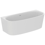 Dea Duo prie sienos statoma akrilinė vonia 180x80 cm su Click-Clack nuotekų vožtuvu, balta, Ideal Standard