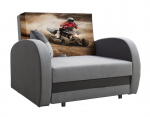 Miegamasis fotelis LOLA Quad bike, pilka/grafito