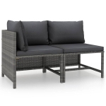 Lauko sofa vidaXL, 2 dalių, pilka