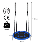 Gandro lizdo supynės Springos 110 cm, 150 kg, mėlynos/juodos