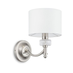 Sidabro spalvos sieninis &scaron;viestuvas Maytoni Neoclassic su baltu gaubtu MOD014WL-01N