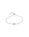 Fossil Sidabrinė apyrankė su pakabuku su blizgančiais akmenukais JFS00519040, Clear