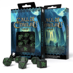 Kauliukų rinkinys Call Of Cthulhu juodos ir žalios spalvos