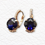 Auskarai moterims DiamondSky &bdquo;Crete (Dark Indigo)&ldquo; su Preciosa kristalais DS02A356