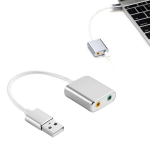 Keitiklis ausinėms su mikrofonu, USB į 2 x 3,5 mm