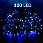 Kalėdinė girlianda su 100 LED &scaron;viesos diodų, lempučių, 8m, mėlynos spalvos