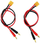 2 vnt. XT60 įkrovimo su 4 mm banano ki&scaron;tuku 14AWG silikoninis 30 cm ilgio laidas, spalva geltona raudona juoda