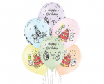 Balionų rinkinys Happy Birthday, 30 cm, 6 vnt.