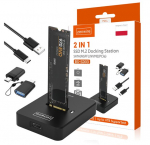 M2 NVME Pcie/SATA NGFF USB-C 10 GB/s SSD adapterio korpusas Zenwire SD-03