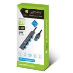 &Scaron;akotuvas Techly 4-port. Hub USB 3.2 Gen1 5Gbps USB 3.0