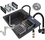 Granitinė virtuvės plautuvė Granitan, juoda