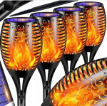 LED Sodo &scaron;viestuvai su ugnies imitacija, 4 vnt., 51cm
