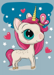 Tapyba pagal skaicius TM Varvikas Magic Unicorn MC1097e 20x30 cm