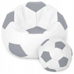 Sėdmai&scaron;is su pufu Ball XXXXL, pilkas/baltas