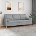 Trivietė sofa vidaXL, pilka