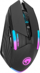 "marvo" pelė m291, 6400dpi, optinė, 6 but., usb laidas, juoda, žaidimų, permatoma