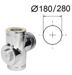 Izoliuotas tri&scaron;akis 90&deg; su prie&scaron;inga revizija ir adapteriu. D-180/280 mm.