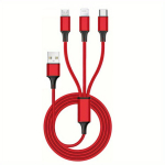3-in-1 USB krovimo laidas, Raudona