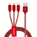 3-in-1 USB įkrovimo laidas, Raudona