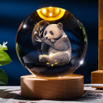 Modernus 3D Kri&scaron;tolo Rutulys LED Naktinė Lempa, Pandos