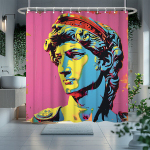 Pop Art Du&scaron;o Užuolaida ir Vonios Kilimėliai Rinkinys, 1vnt du&scaron;o užuolaidos