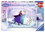 Dėlionių rinkinys Ravensburger Ledo &scaron;alis (Frozen) Seserys 2x24 detalės, 091157