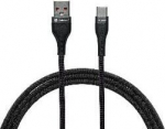 USB kabelių ie&scaron;kiklis USB A&ndash;USB C 1 m BK greitas įkrovimas, duomenų sinchronizavimas, juodas
