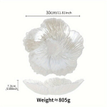 Perlamutrinis baltas vaisių indas, stiklinė lėk&scaron;tė. , didelis - 30 cm