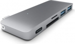Adapteris 3-in-1 Satechi USB-C, pilkos spalvos