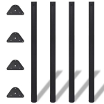 4 reguliuojamo auk&scaron;čio stalo kojos, juodos, 1 100 mm