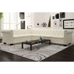 Kampinė &scaron;e&scaron;iavietė sofa, baltos spalvos