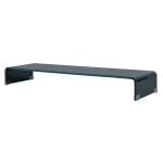TV stovas/monitoriaus pakyla, juodas stiklas, 100x30x13 cm